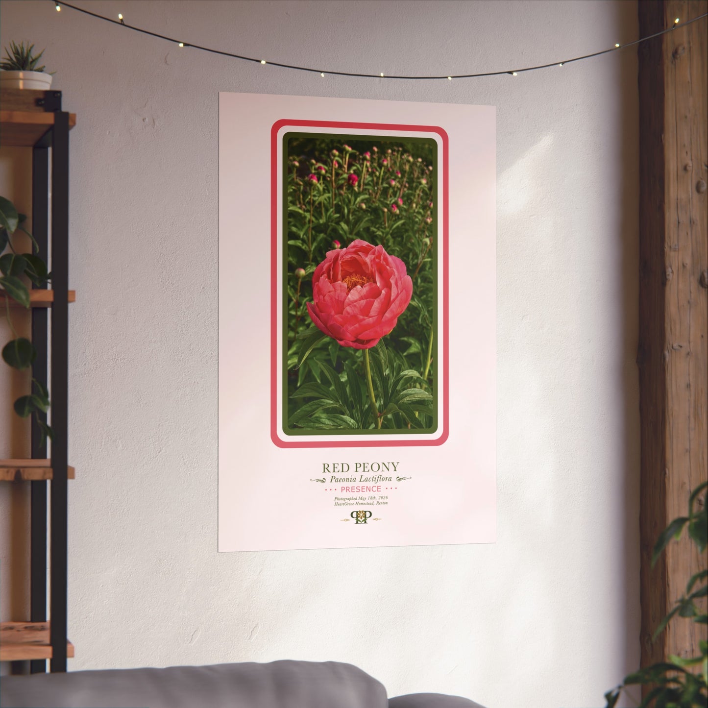 Red Peony Fine Art Poster | Botanical Wall Art | Presence Nature Print