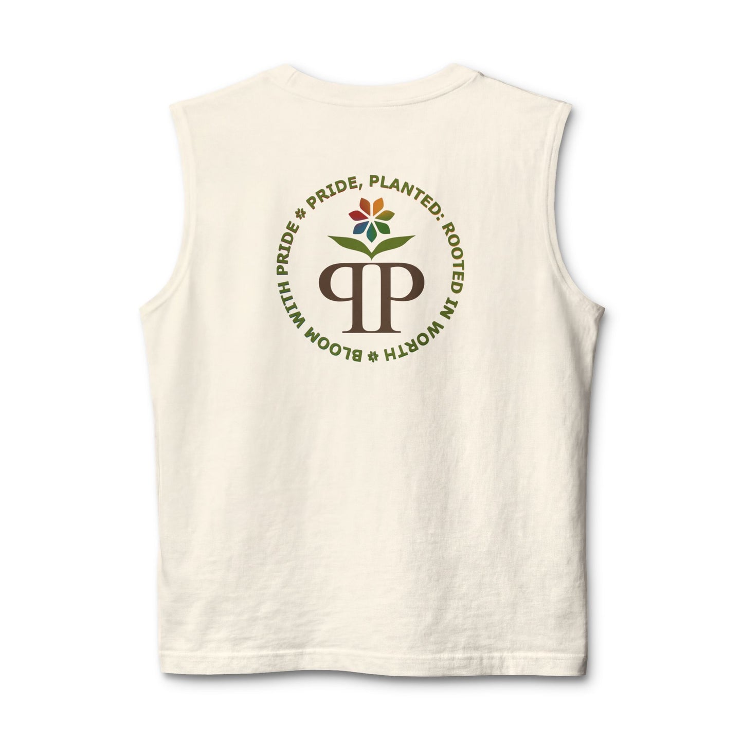 PRIDE BASICS: Pride, Planted Muscle Tank | Rooted in Worth Collection