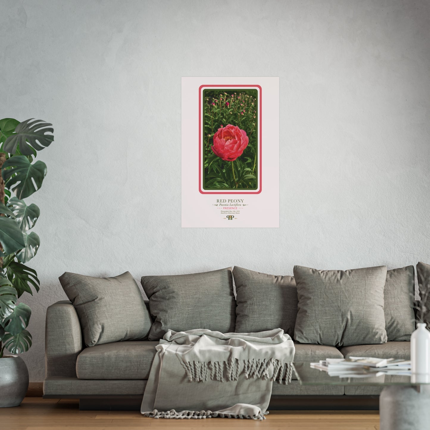 Red Peony Fine Art Poster | Botanical Wall Art | Presence Nature Print