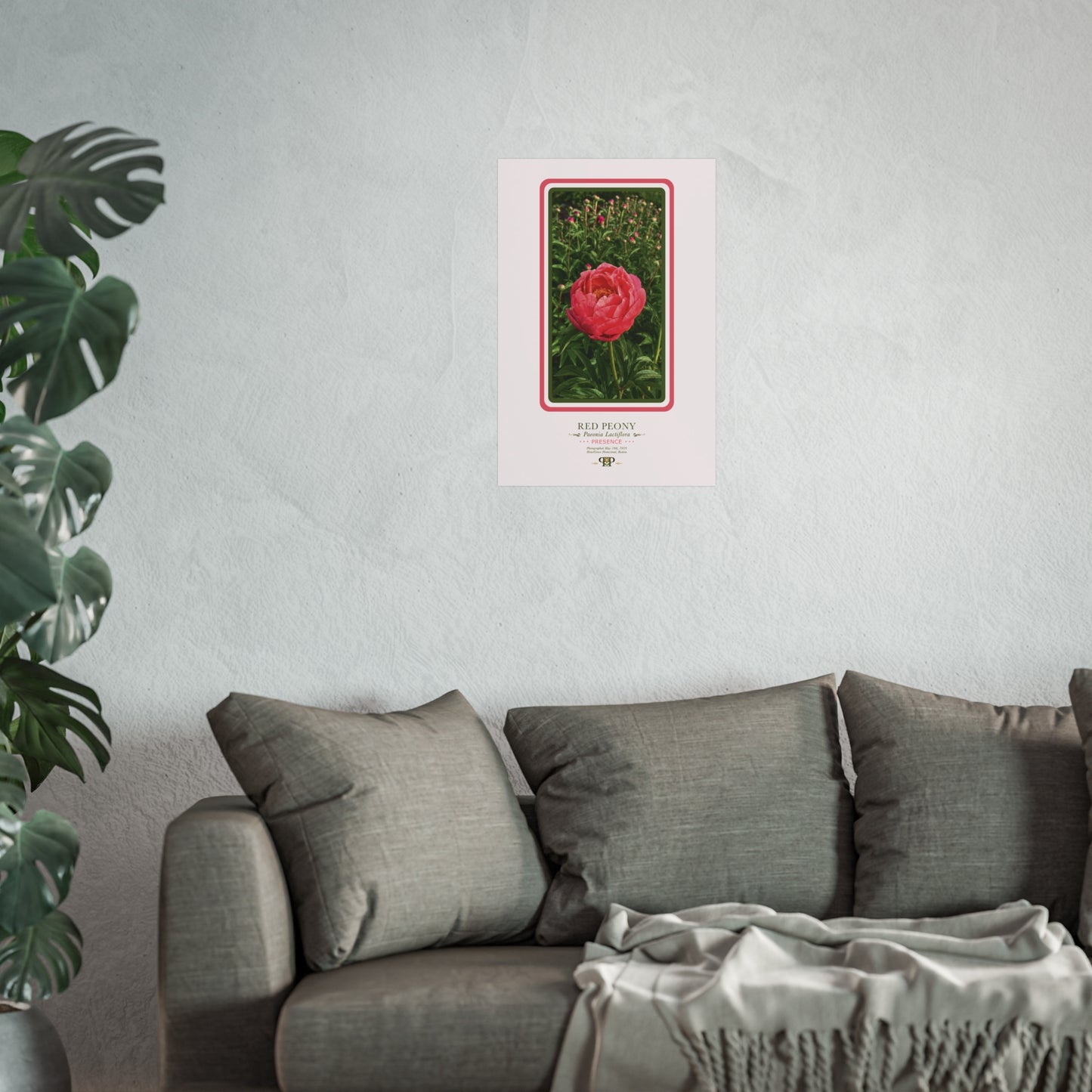 Red Peony Fine Art Poster | Botanical Wall Art | Presence Nature Print