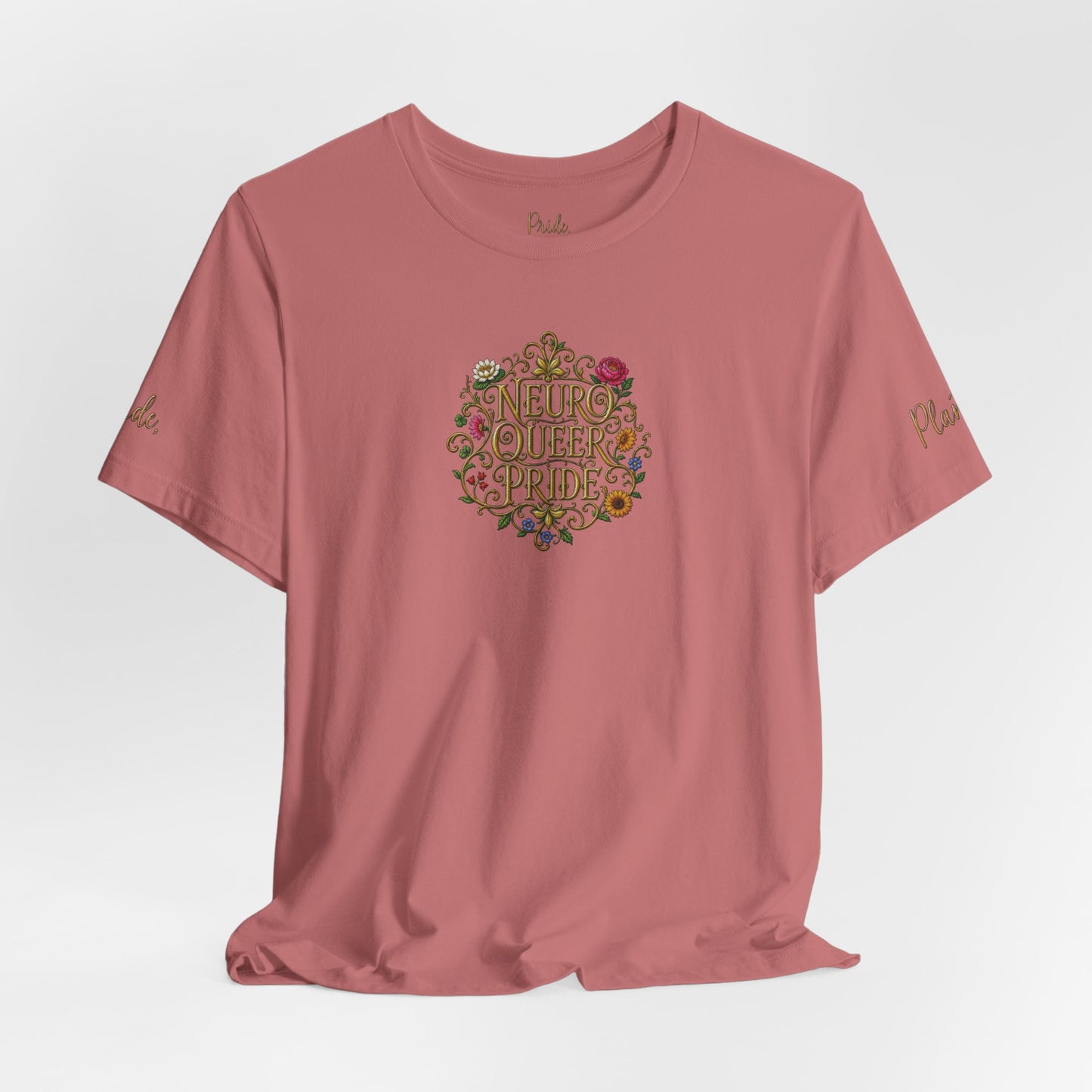 Neuro Queer Pride T-Shirt | Floral Neurodiversity Pride Tee