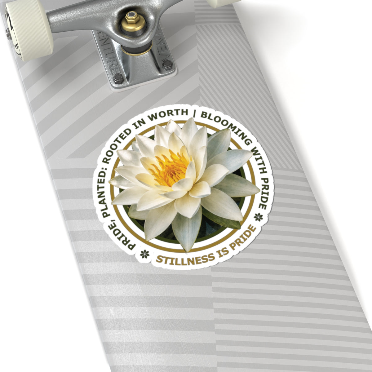 "Stillness Is Pride" Vinyl Sticker - Pride, Planted: Rooted in Worth collection.