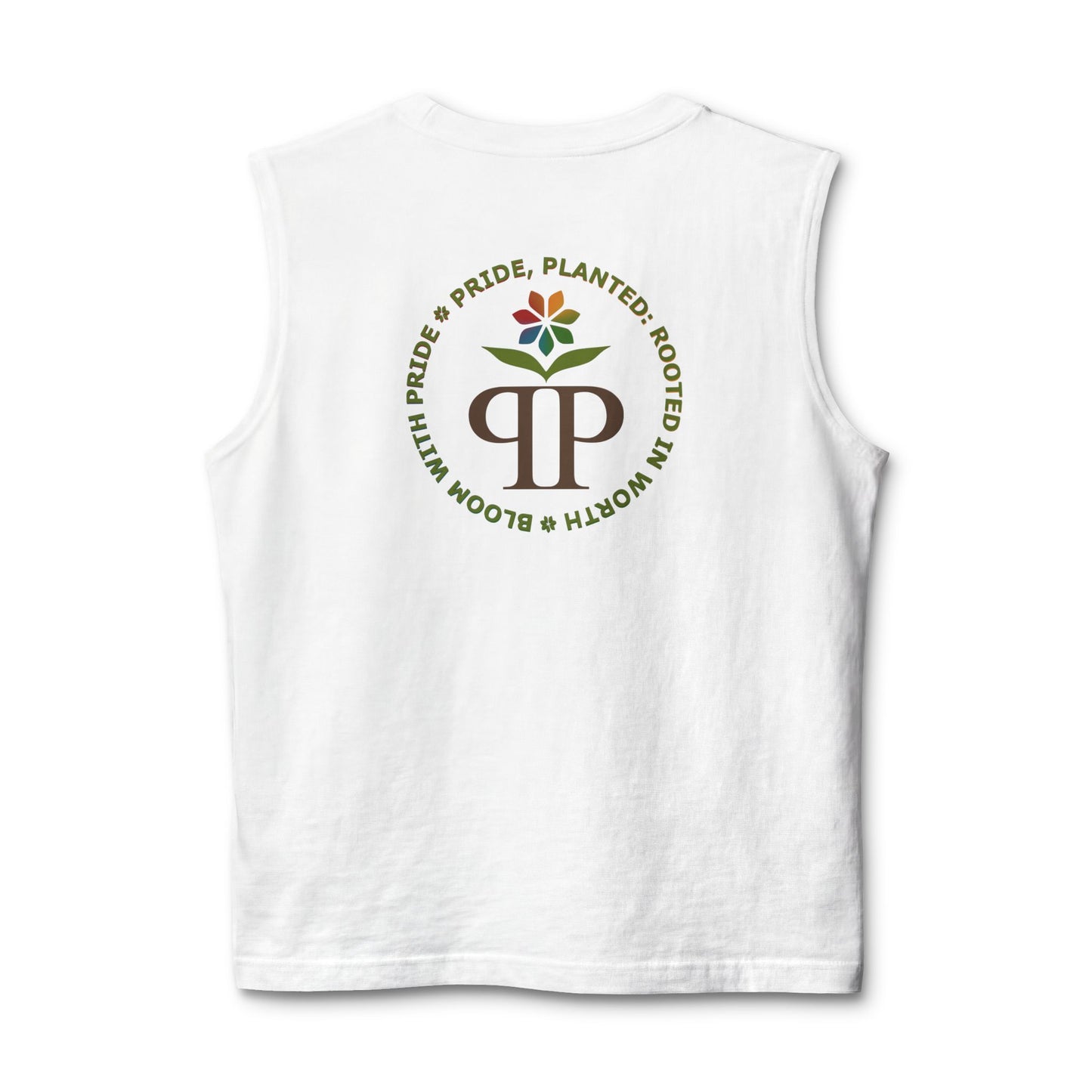 PRIDE BASICS: Pride, Planted Muscle Tank | Rooted in Worth Collection