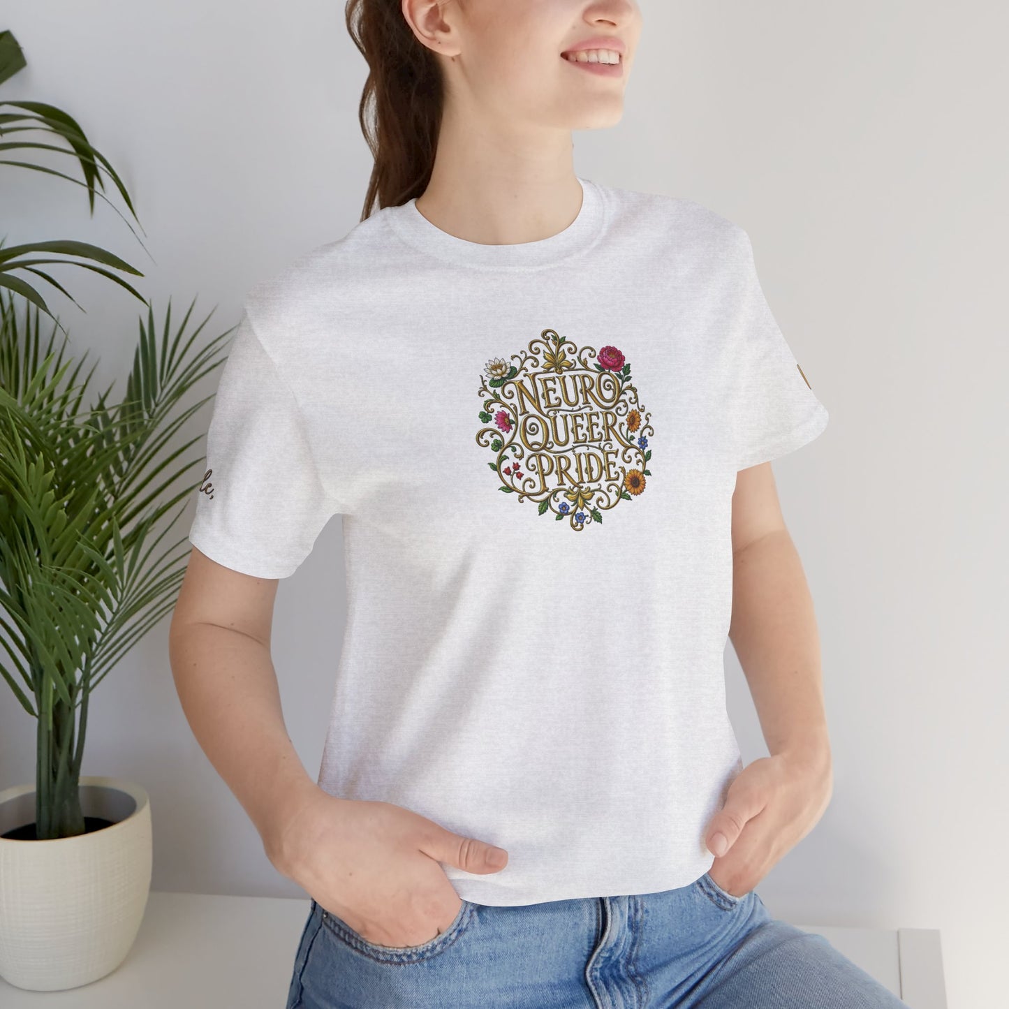 Neuro Queer Pride T-Shirt | Floral Neurodiversity Pride Tee
