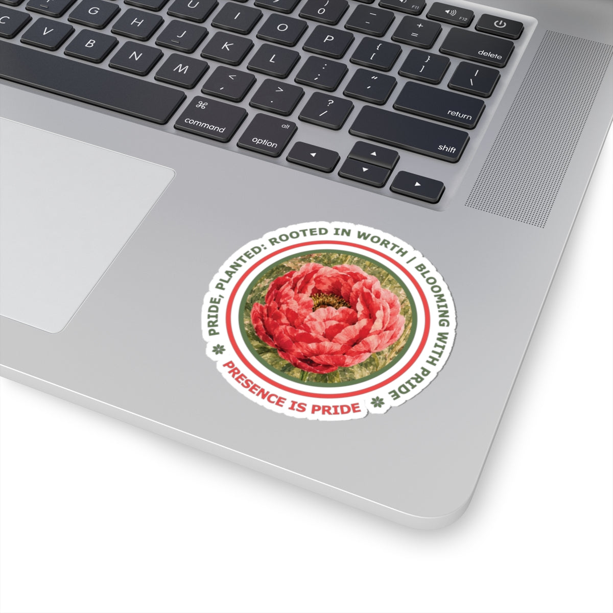 “Presence Is Pride” Vinyl Sticker - Pride, Planted: Rooted in Worth collection.