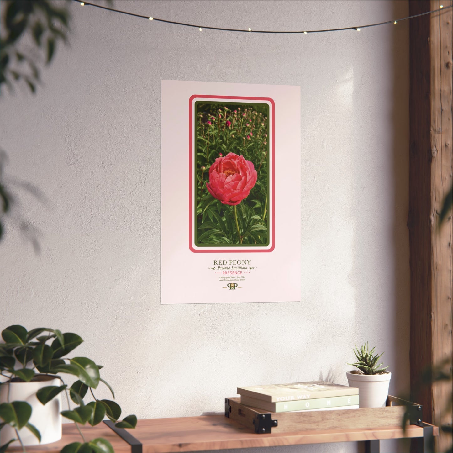 Red Peony Fine Art Poster | Botanical Wall Art | Presence Nature Print