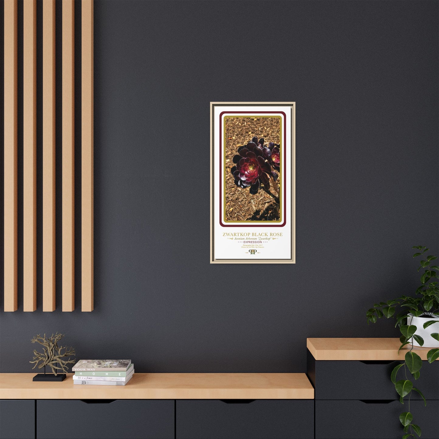 Framed “Expression” Black Rose Botanical Wall Art - “PRIDE, PLANTED: ROOTED IN WORTH” COLLECTION
